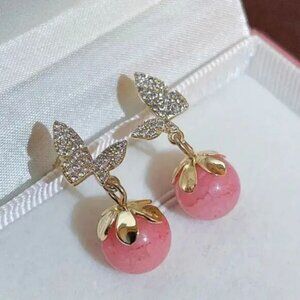 Butterfly dangle 14k plated earrings